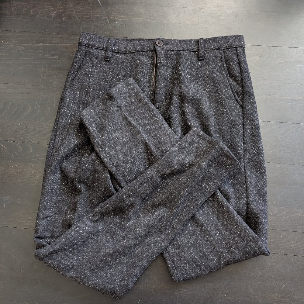 Telegraph Trouser - Charcoal Tweed Herringbone